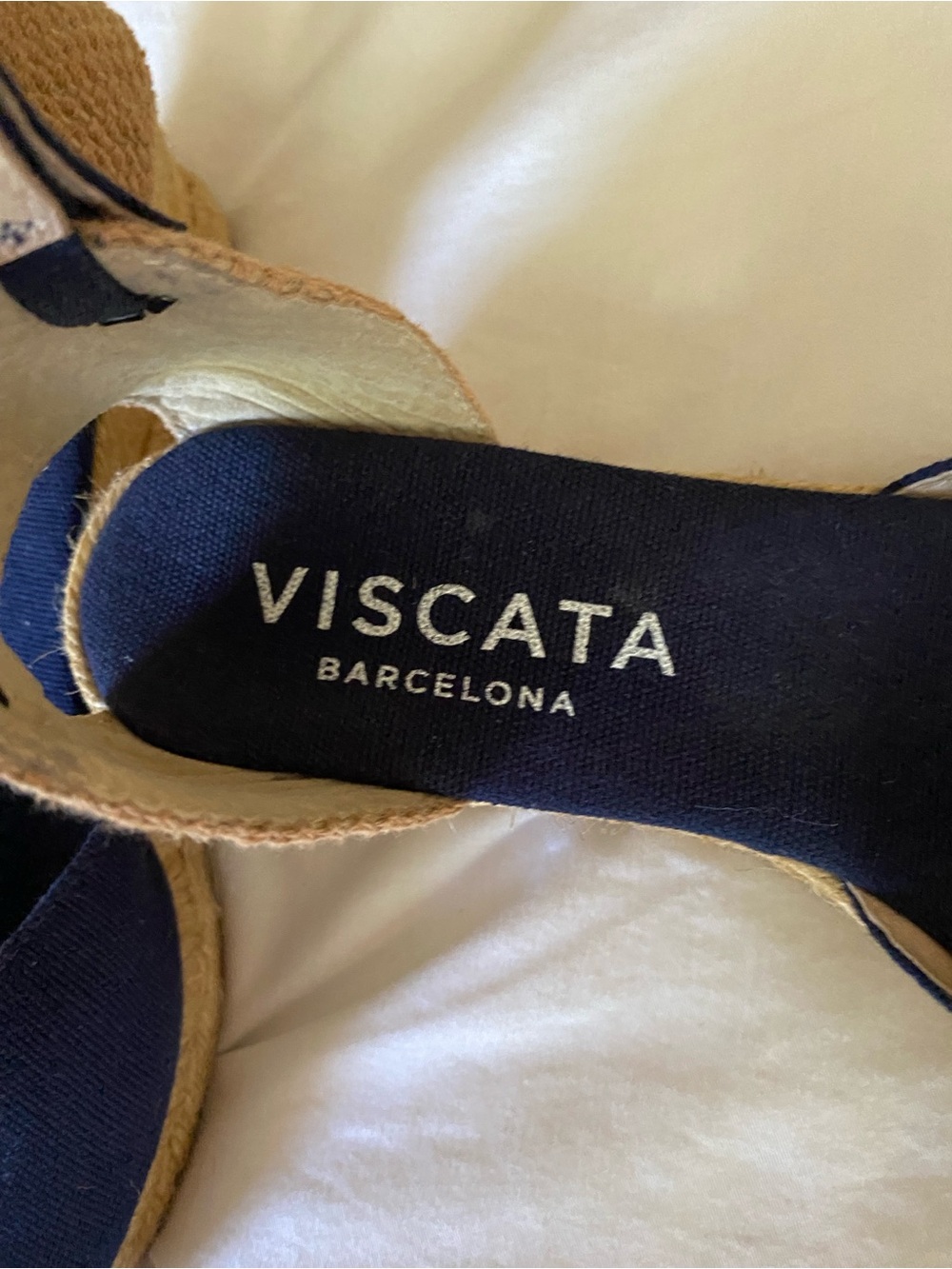 Viscata Barcelona Handmade Pubol Espadrille Wedge Sandals Ankle Strap Navy size8 - Picture 10 of 16